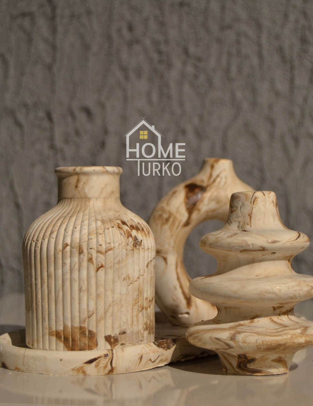 Four-Piece Bohemian Figurine and Ornament Vase Set