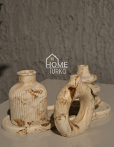 Four-Piece Bohemian Figurine and Ornament Vase Set