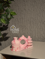 Four-Piece Bohemian Figurine and Ornament Vase Set