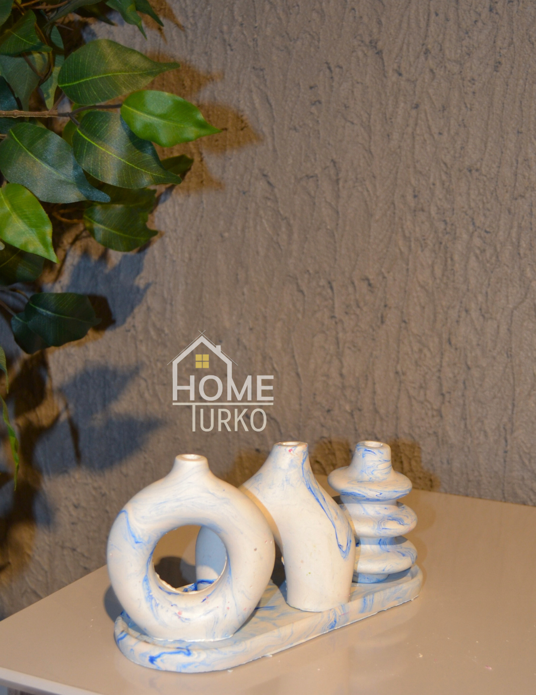 Four-Piece Bohemian Figurine and Ornament Vase Set