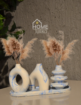 Four-Piece Bohemian Figurine and Ornament Vase Set