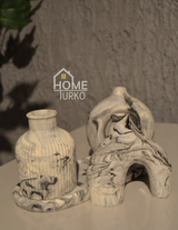 Four-Piece Bohemian Figurine and Ornament Vase Set