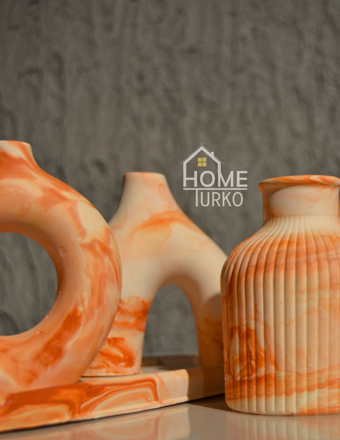 Four-Piece Bohemian Figurine and Ornament Vase Set