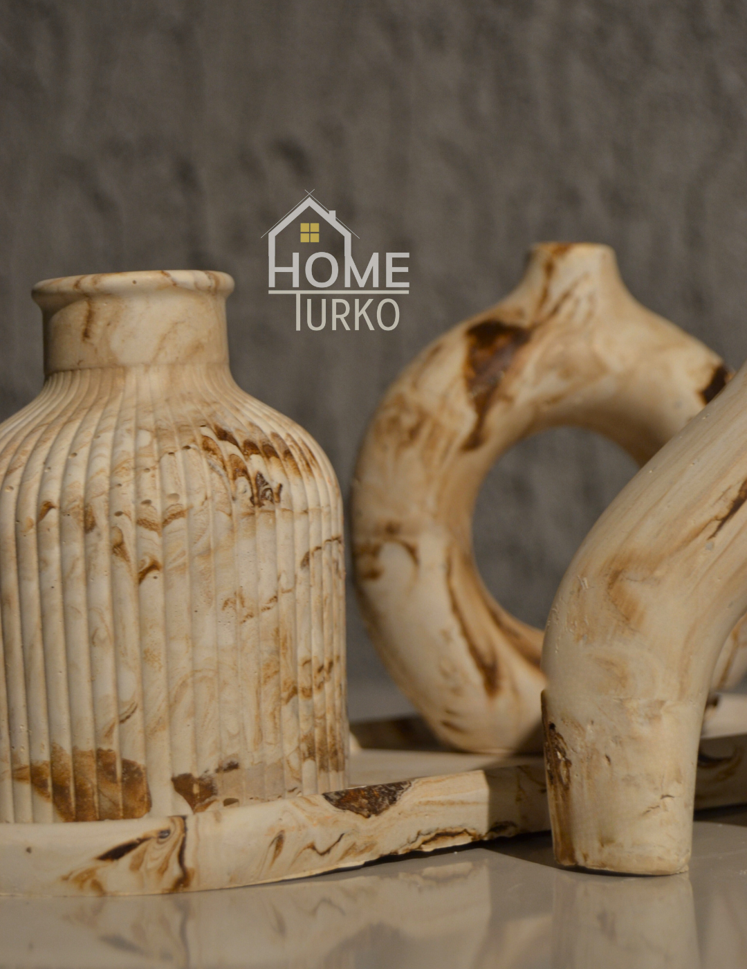 Four-Piece Bohemian Figurine and Ornament Vase Set