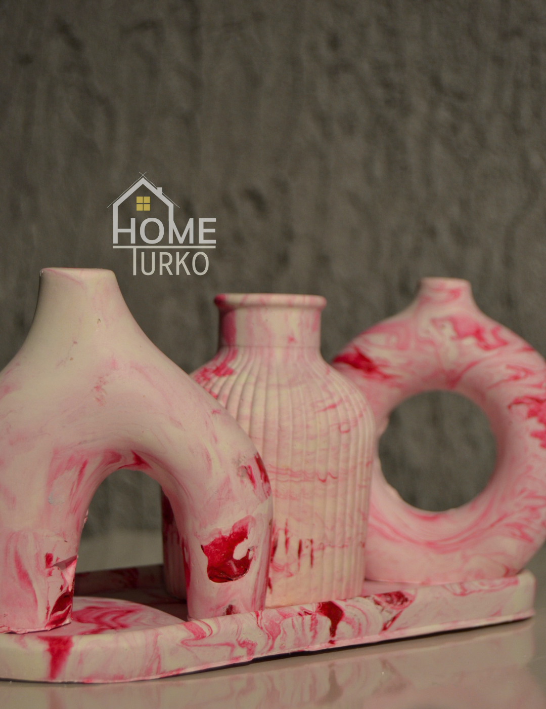 Four-Piece Bohemian Figurine and Ornament Vase Set