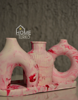 Four-Piece Bohemian Figurine and Ornament Vase Set