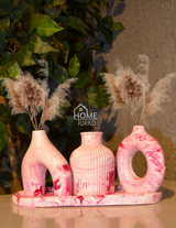 Four-Piece Bohemian Figurine and Ornament Vase Set