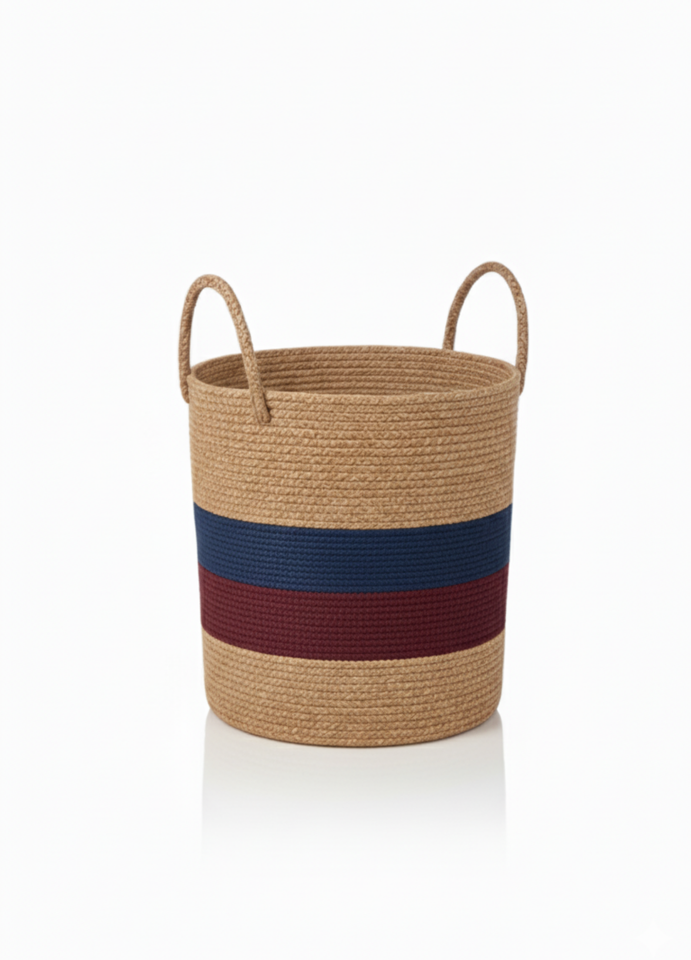 Handmade Jute Team Basket | Decorative and Multi-Purpose Storage Basket in Fan Colors