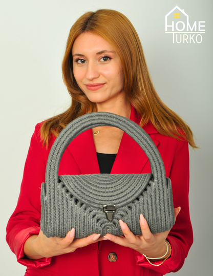 Mini Jüt Hasır Portföy Clutch