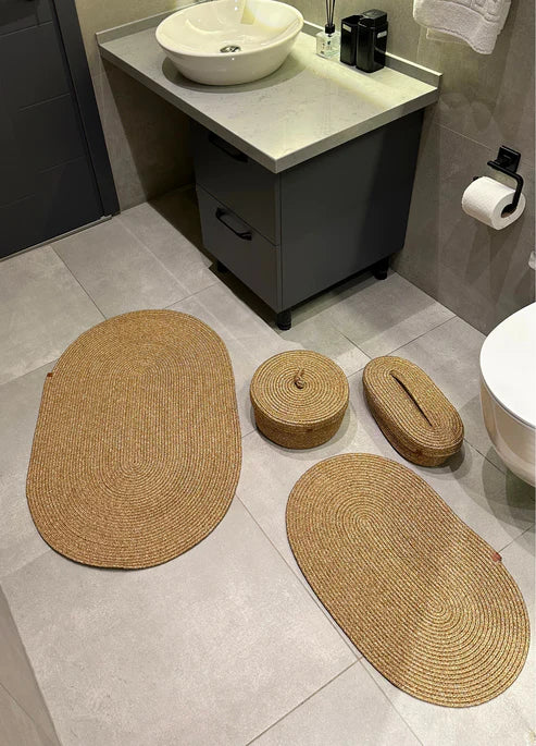4'lü Bohem Banyo Paspas Takımı
