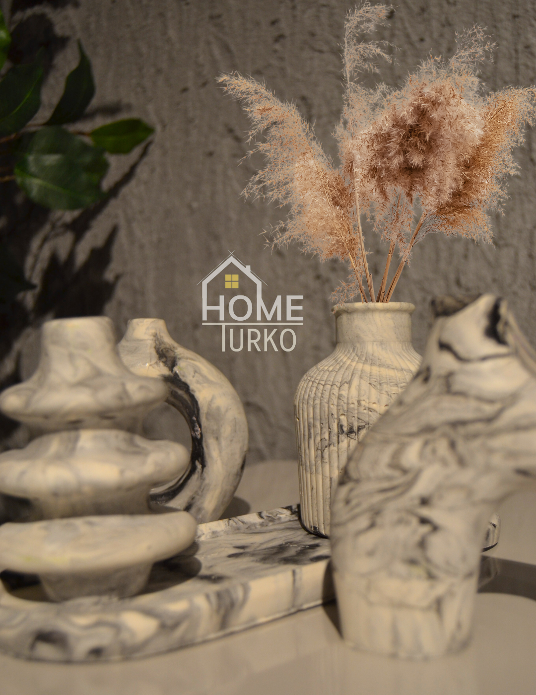 Five-Piece Bohemian Figurine and Ornament Vase Set