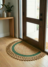 LunaLoop Yarım Ay Jüt Paspas El Yapımı Kapı Önü Banyo Balkon Kilimi