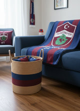 Handmade Jute Team Basket | Decorative and Multi-Purpose Storage Basket in Fan Colors