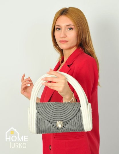 Mini Jüt Hasır Portföy Clutch