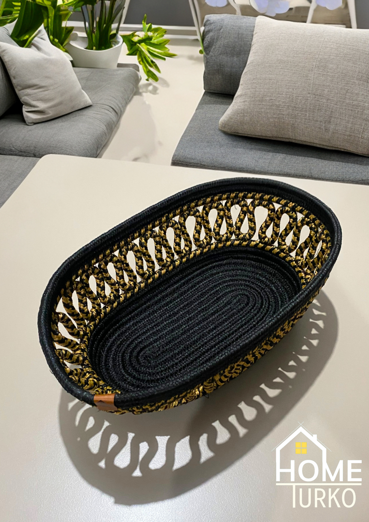 Bohem Dekoratif Oval Sepet Düzenleyici