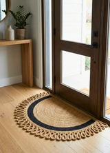 LunaLoop Yarım Ay Jüt Paspas El Yapımı Kapı Önü Banyo Balkon Kilimi