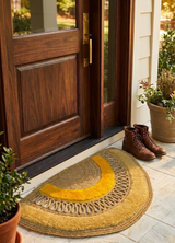 Dünyada İlk! Artisan Glow Yarım Ay Tufting Şeritli Jüt Kapı Önü Paspası