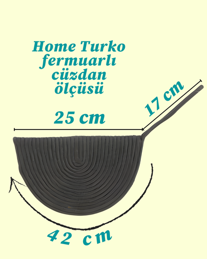 Jüt Dekoratif Fermuarlı 2-li Çanta Bohem Tarzı Cüzdan