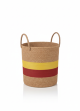 Handmade Jute Team Basket | Decorative and Multi-Purpose Storage Basket in Fan Colors