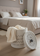 MonoCraft Jute Modern Touch, Handmade Knitted Large Volume Baskets with Lids