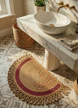 LunaLoop Yarım Ay Jüt Paspas El Yapımı Kapı Önü Banyo Balkon Kilimi