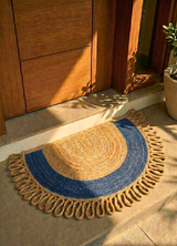 LunaLoop Yarım Ay Jüt Paspas El Yapımı Kapı Önü Banyo Balkon Kilimi