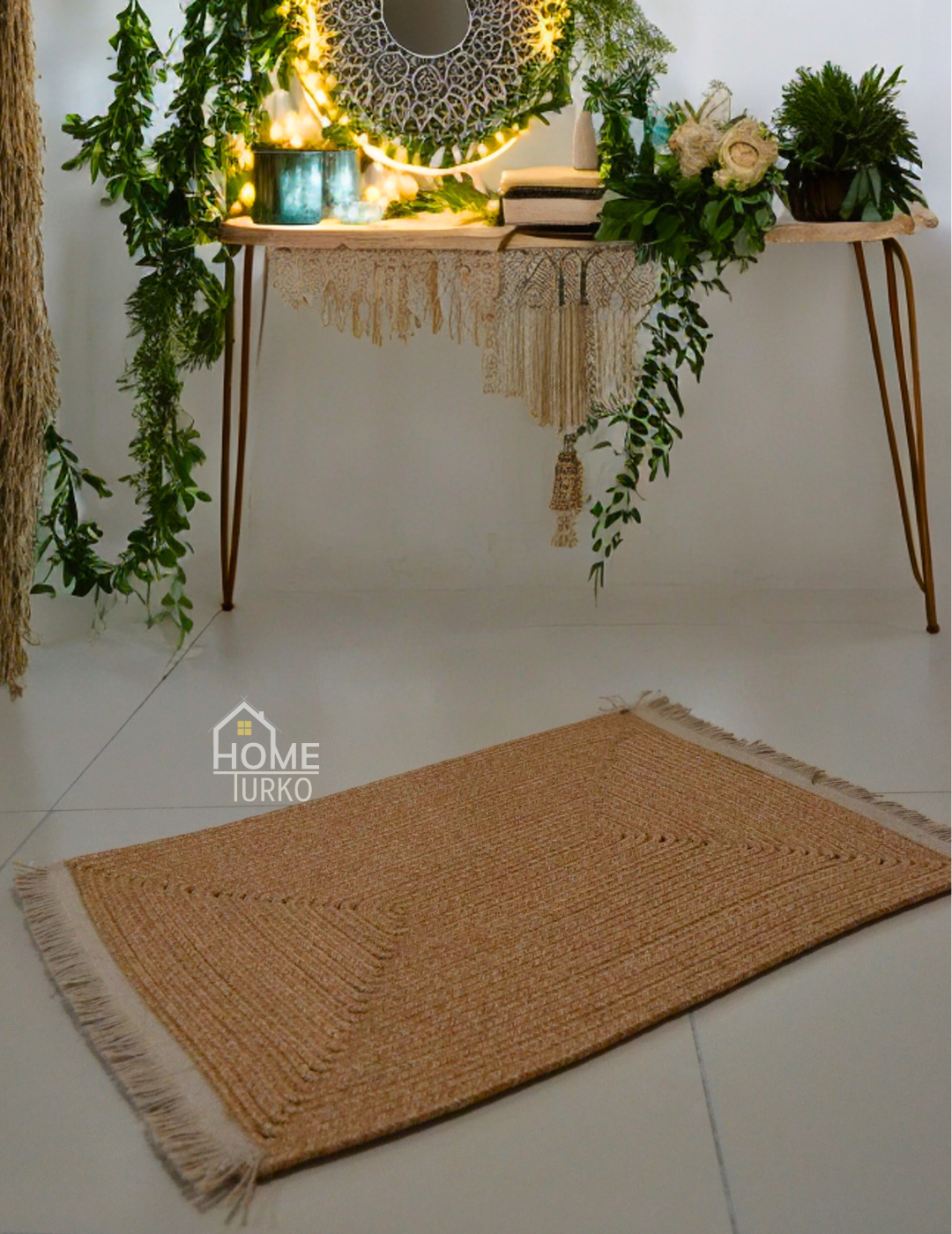 Boho Saçaklı Kapı Önü Paspası