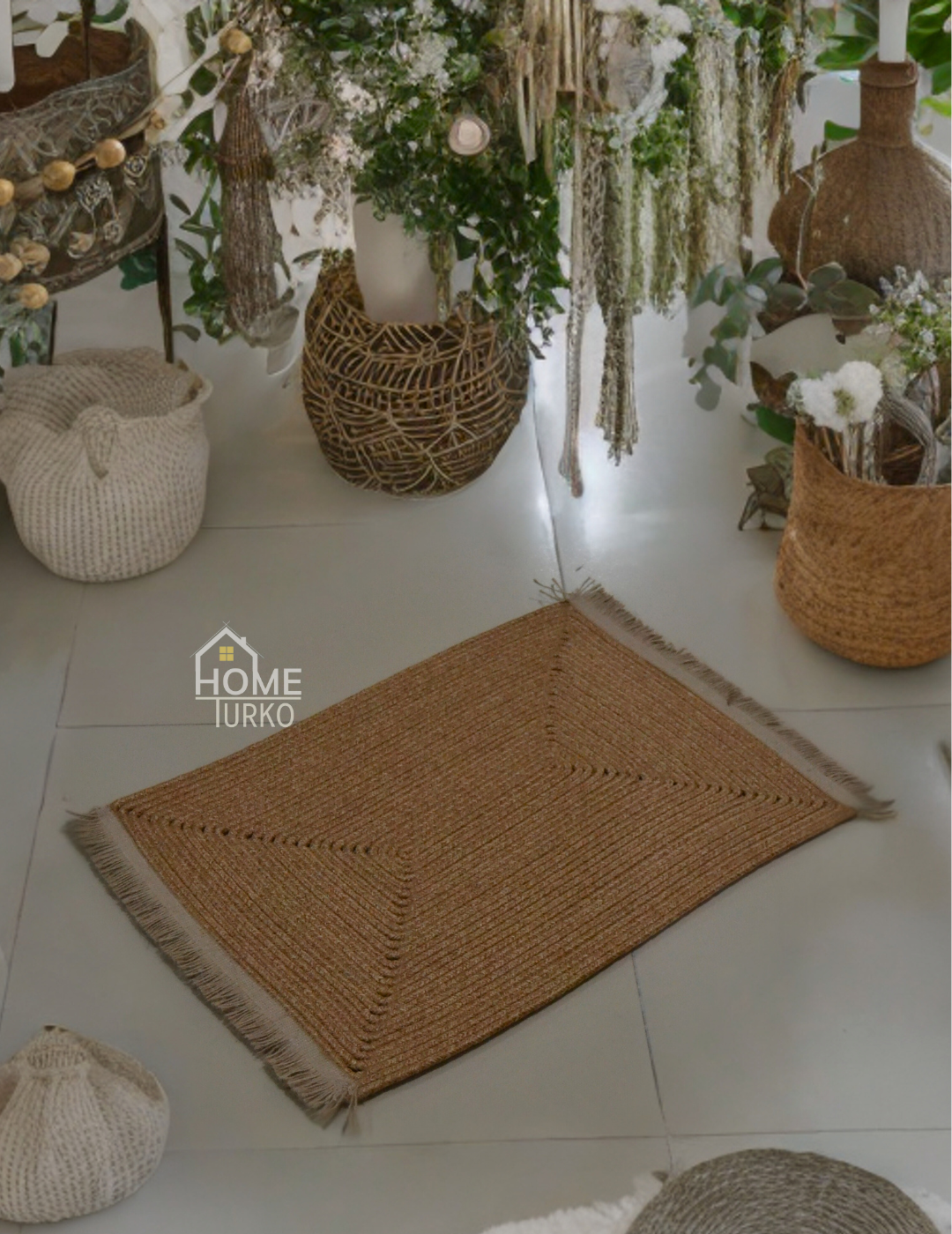 Boho Saçaklı Kapı Önü Paspası