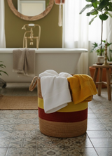 Handmade Jute Team Basket | Decorative and Multi-Purpose Storage Basket in Fan Colors