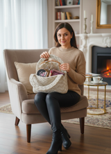 Elegant Handbag and Clutch Bag with Jute Hand Embroidery Details