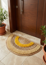Dünyada İlk! Artisan Glow Yarım Ay Tufting Şeritli Jüt Kapı Önü Paspası