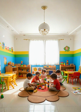 Bloom Children's Room Flower-Shaped Jute Rug Natural Straw Decorative Carpet 