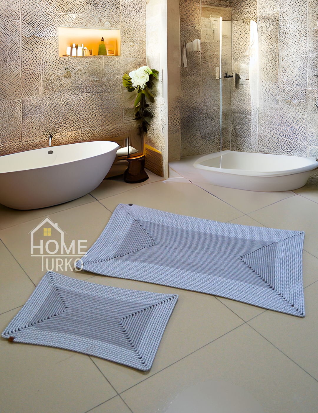 İkili Jüt Bohem Banyo Paspas Takımı