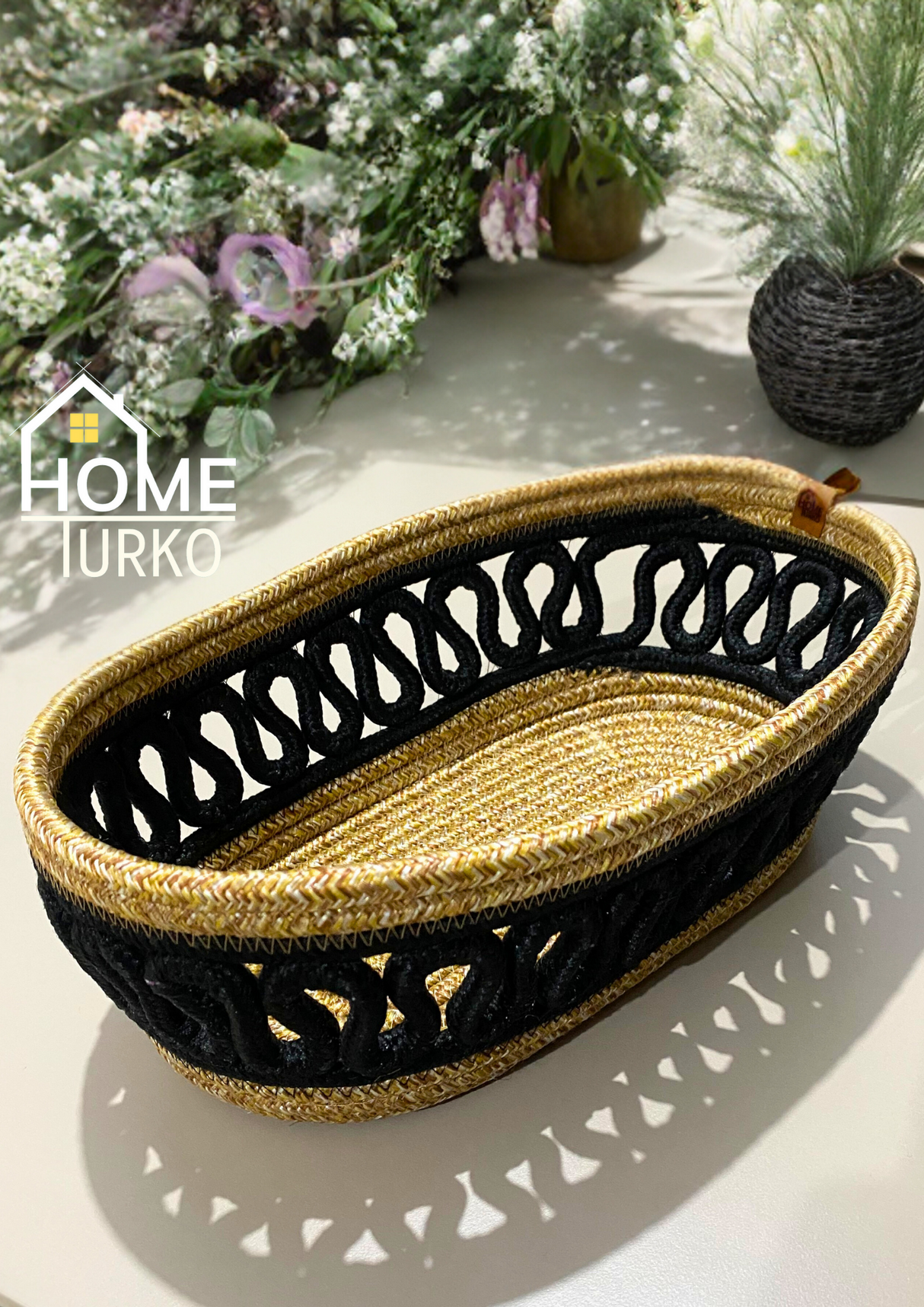 Bohem Dekoratif Oval Sepet Düzenleyici