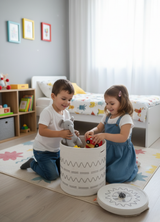 MonoCraft Jute Modern Touch, Handmade Knitted Large Volume Baskets with Lids