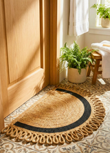 LunaLoop Yarım Ay Jüt Paspas El Yapımı Kapı Önü Banyo Balkon Kilimi