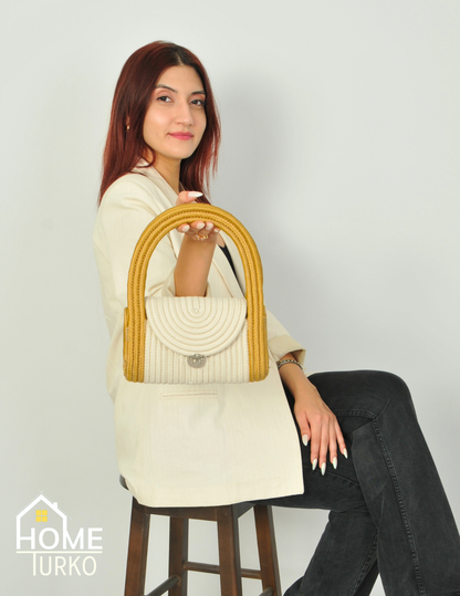 Mini Jüt Hasır Portföy Clutch