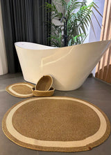 4'lü Bohem Banyo Paspas Takımı Sepetli