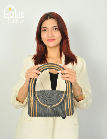 Mini Jüt Hasır Portföy Clutch