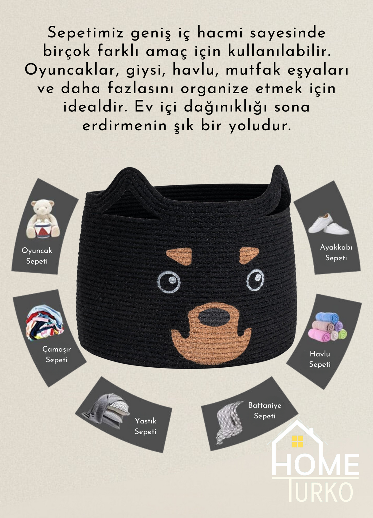 Bohem Çocuk Odası Oyuncak Sepeti