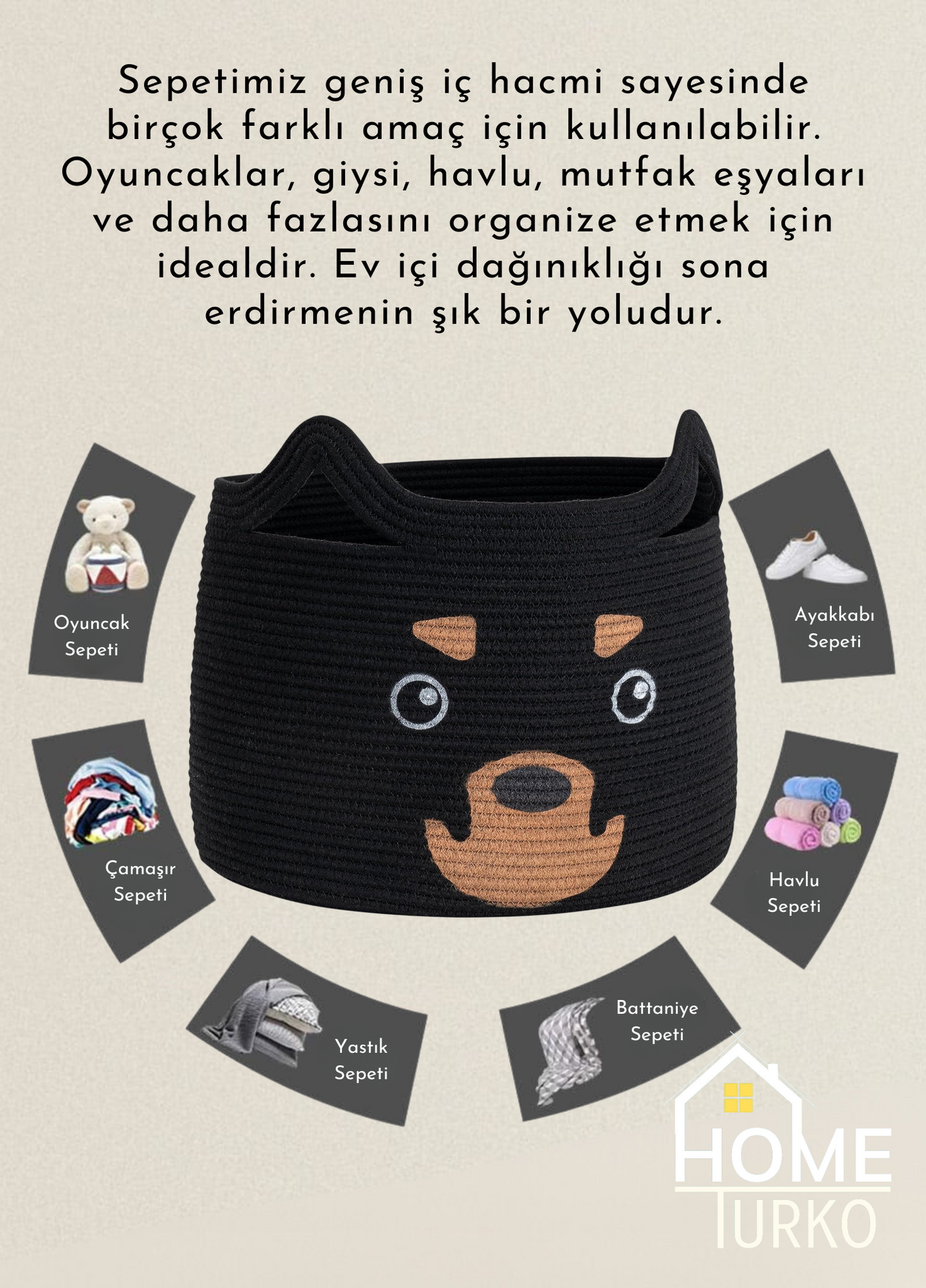 Bohem Çocuk Odası Oyuncak Sepeti