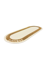 El Örgüsü Jüt Runner Oval Şerit Desenli Masa Sehpa Unite Üstü Dekoratif Örtü (30 X 70 CM)