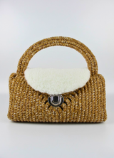 Elegant Handbag and Clutch Bag with Jute Hand Embroidery Details
