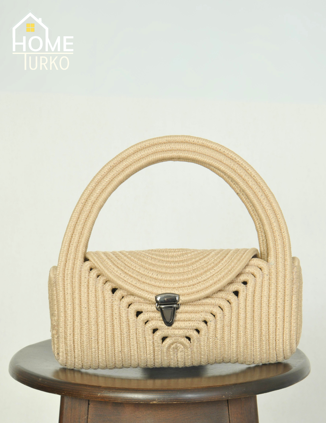 Mini Jüt Hasır Portföy Clutch