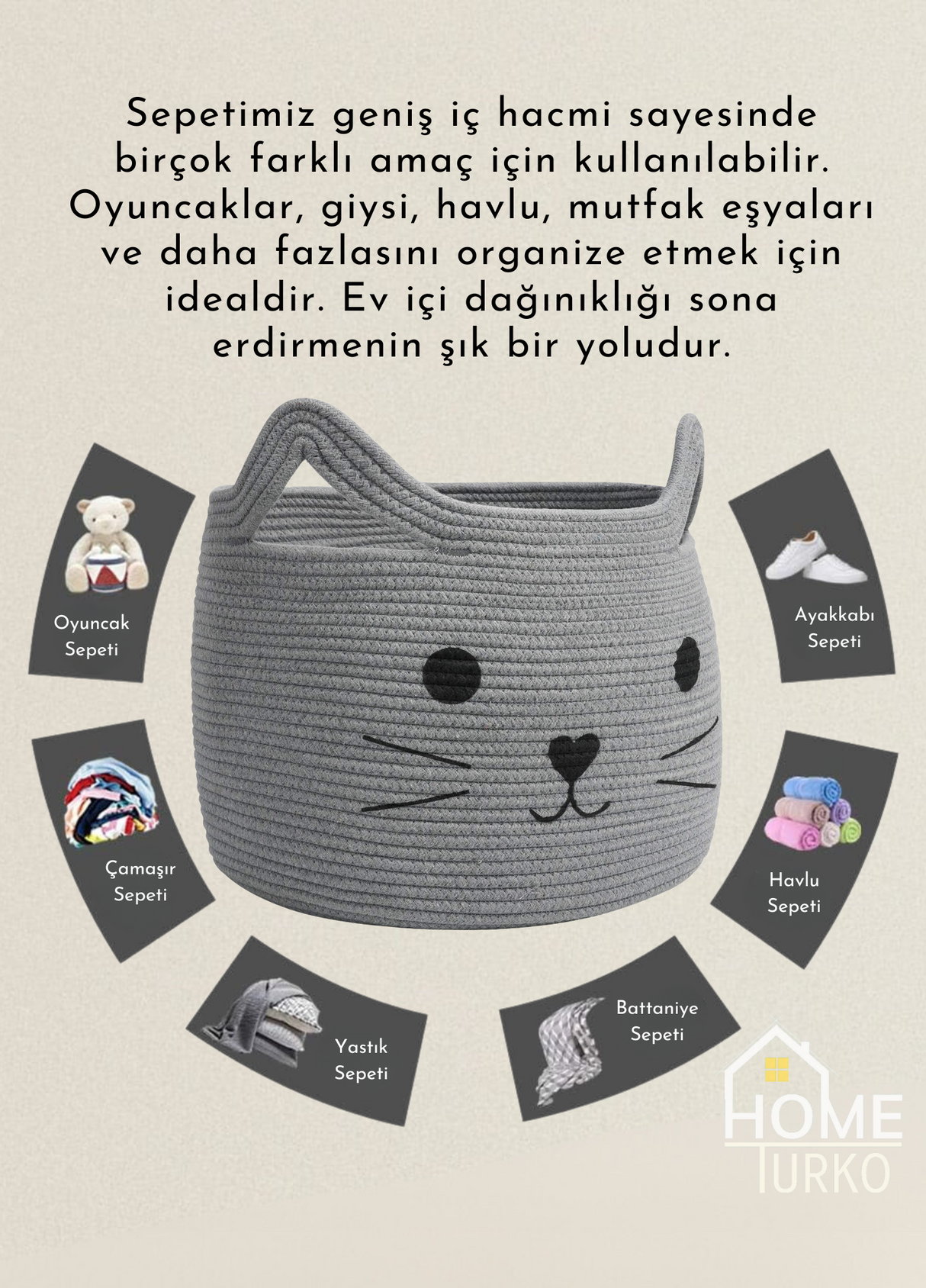 Bohem Çocuk Odası Oyuncak Sepeti