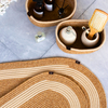 4-Piece Bohemian Bathroom Mat Set with Basket