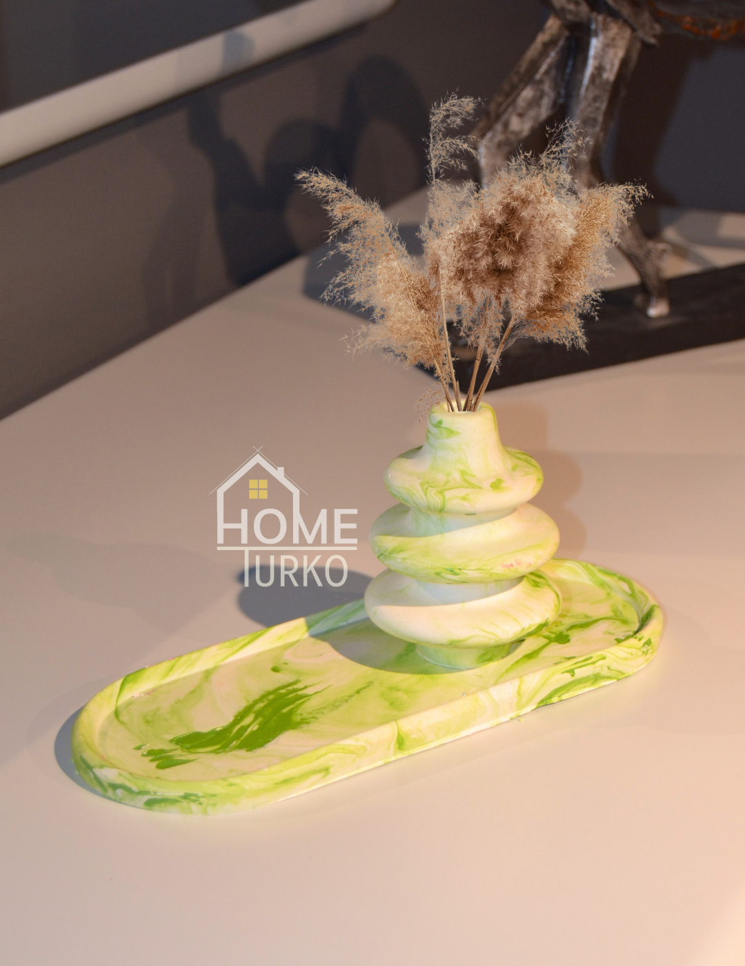 Double Bohemian Figurine and Ornamental Vase