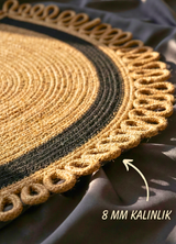 LunaLoop Yarım Ay Jüt Paspas El Yapımı Kapı Önü Banyo Balkon Kilimi