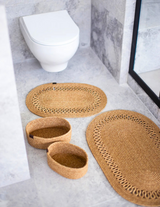 4'lü Bohem Banyo Paspas Takımı Sepetli