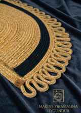 LunaLoop Yarım Ay Jüt Paspas El Yapımı Kapı Önü Banyo Balkon Kilimi